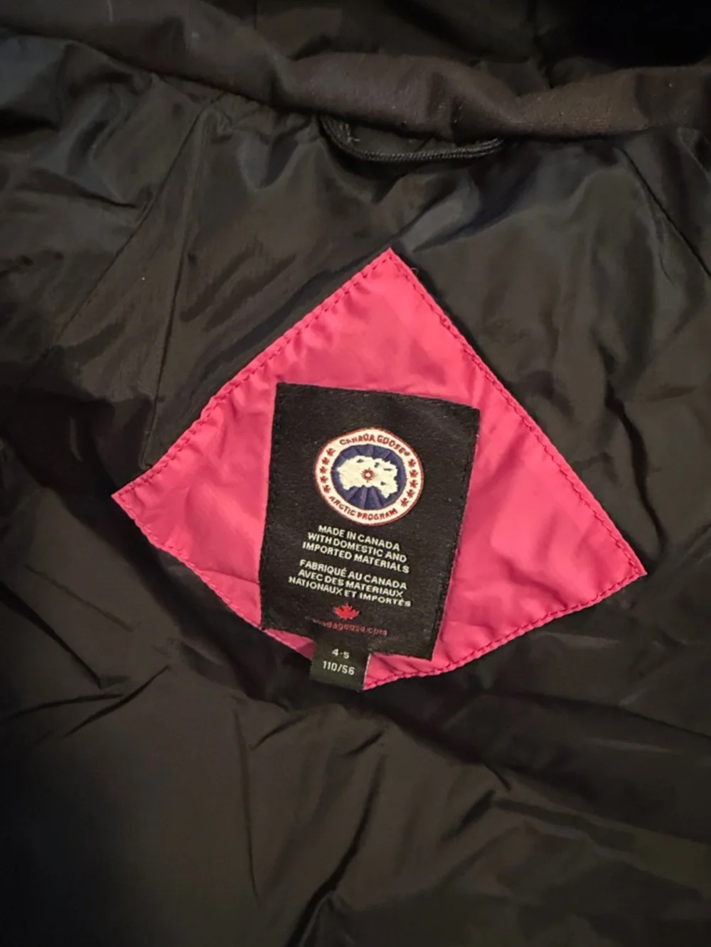 Canada Goose Girls Bright Pink Hooded Puffer Jacket - Picture 10 of 10